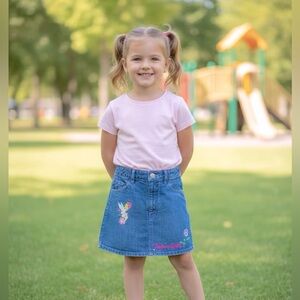 Girls Disney Tinkerbell Denim Skirt